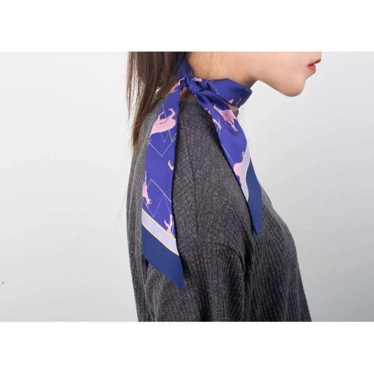Custom Print Silk Twilly Scarf  