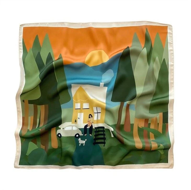 Custom Lady Silk Scarf supplier