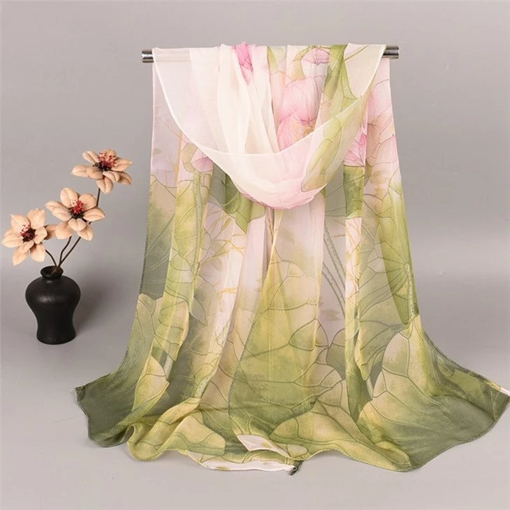Custom Print Elegant 100% Silk Georgette Scarf